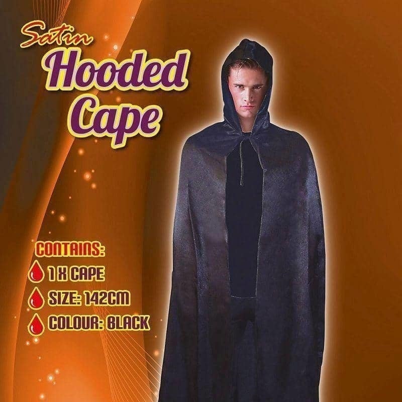 Mens Hooded Cape Satin 142cm Adult Costume Male Halloween_2 
