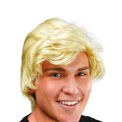 Mens Mans Blonde Side Parting Wig Wigs Male Halloween Costume_1 BW466