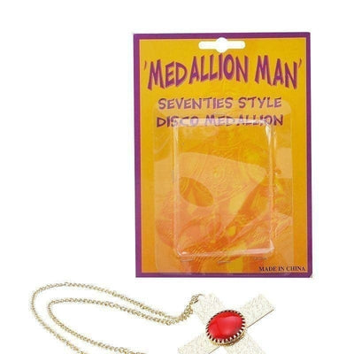 Mens Medallion Man Necklace Costume Accessories Male Halloween_1 BA465
