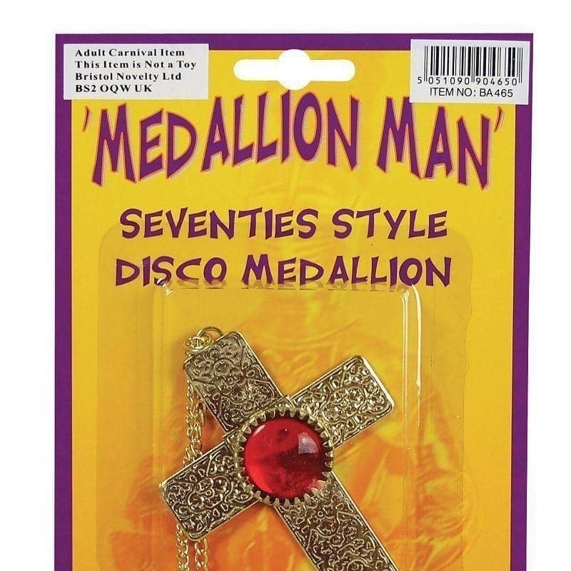 Mens Medallion Man Necklace Costume Accessories Male Halloween_2 