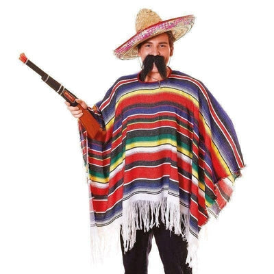 Mens Mexican Poncho Packaged Adult Costume Male Halloween_1 AC331
