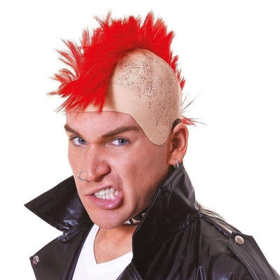 Mens Mohican With Red Hair Wig Wigs Male Halloween Costume_1 BW600