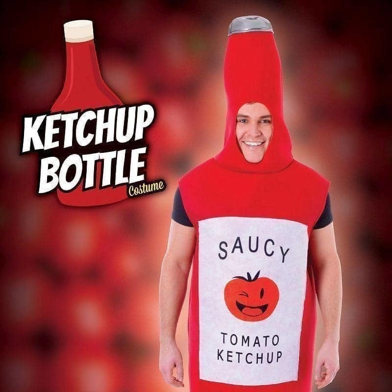 Mens Tomato Sauce Bottle Adult Costume Male Chest Size 44" Halloween_2 