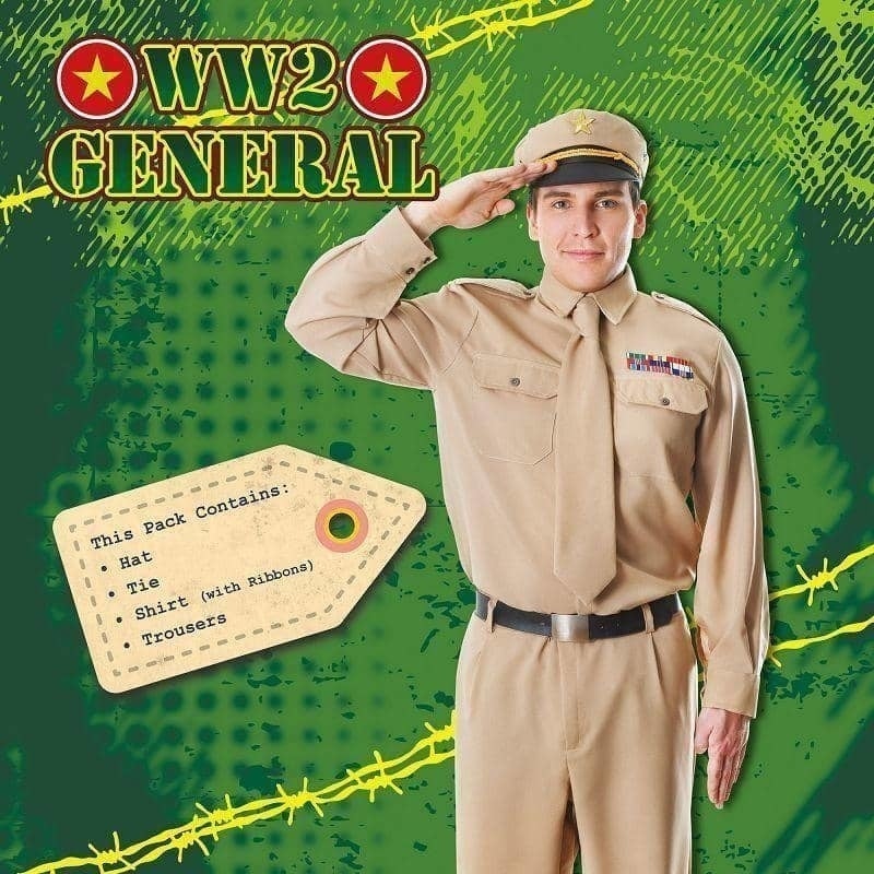 Mens WW2 Army General Adult Costume Male Halloween_2 