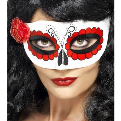 Mexican Day Of The Dead Eyemask Adult White Red_1 sm-27854