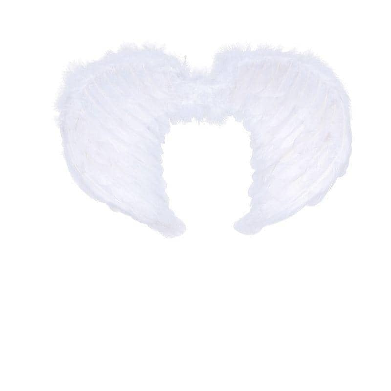 Mini White Feather Wings Costume Accessories Unisex_2 