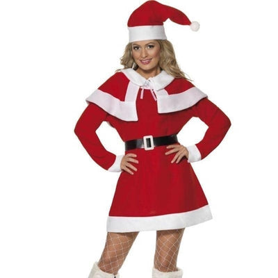 Miss Santa Fleece Costume Adult Red White_1 sm-24506M
