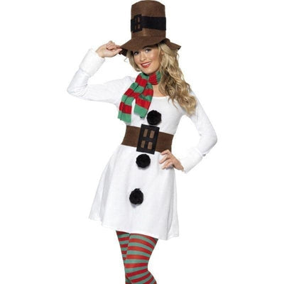 Miss Snowman Costume Adult White Brown_1 sm-28016M