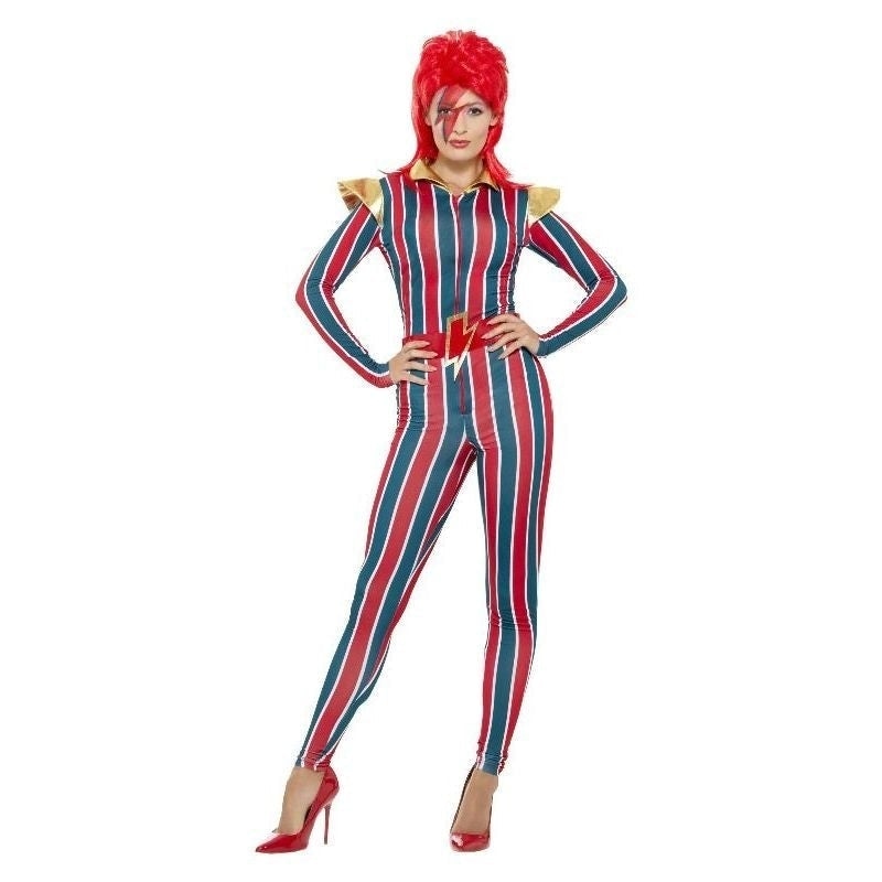 Miss Space Superstar Ziggy Costume Adult Red Blue 2 sm-43859S MAD Fancy Dress