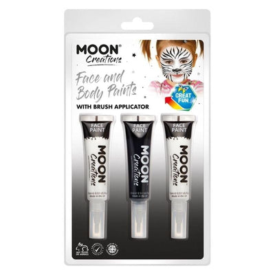 Moon Creations Face & Body Paints and Brush Monochrome Set_1 sm-C01747