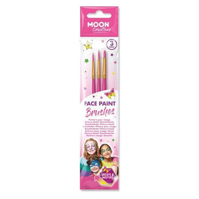 Moon Creations Face Paint Brushes Pink_1 sm-C14006