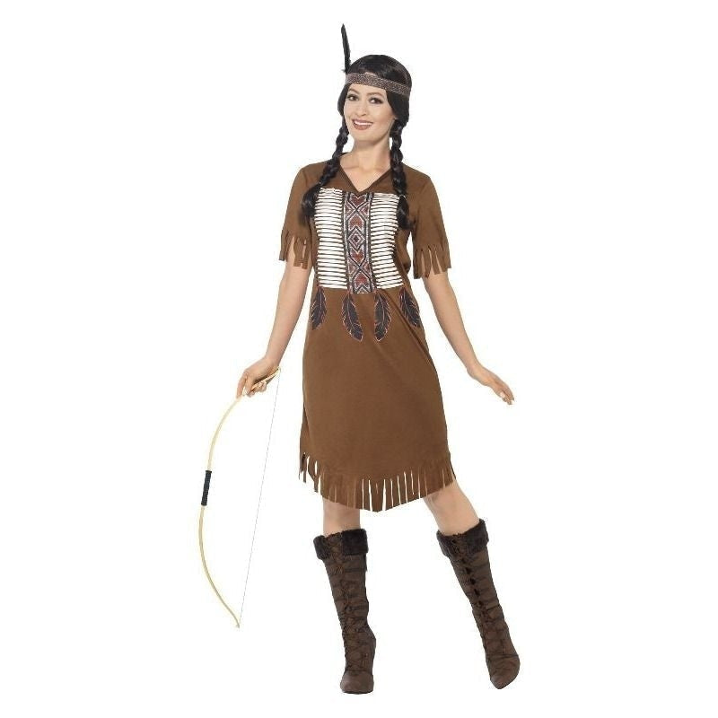 Native American Inspired Warrior Princess Costume Adult Brown_3 sm-45976S