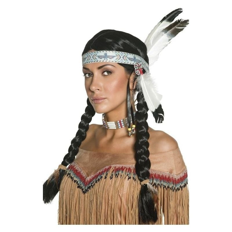 Native American Inspired Wig Adult Black_2 