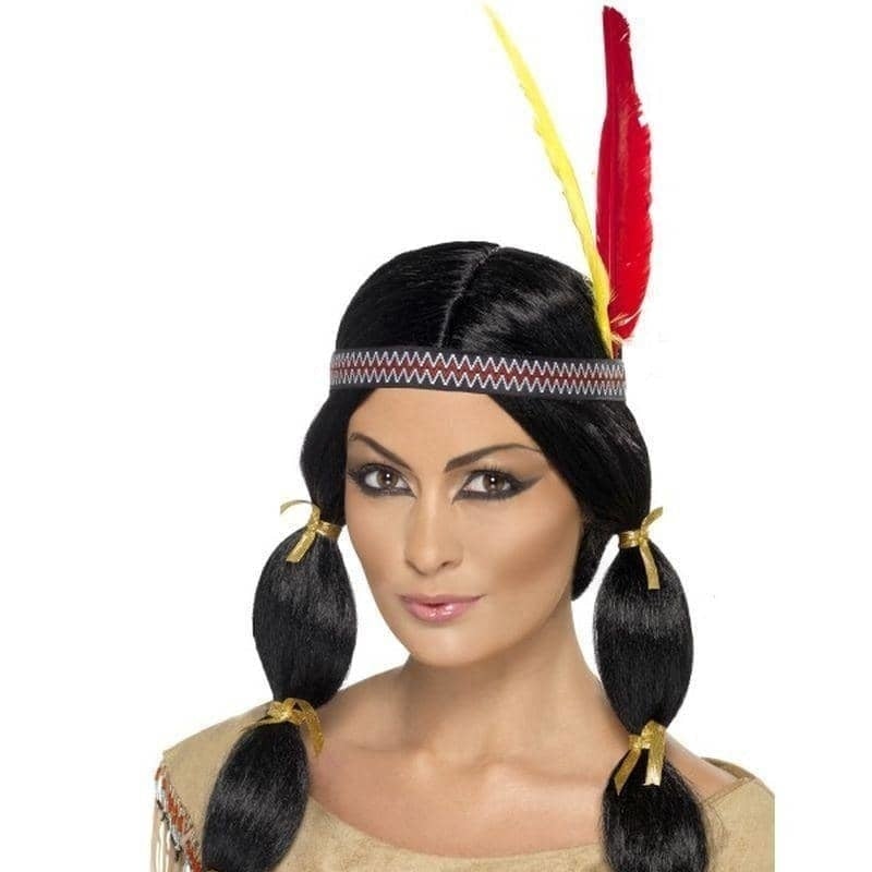 Native American Inspired Wig Adult Black_1 sm-42449