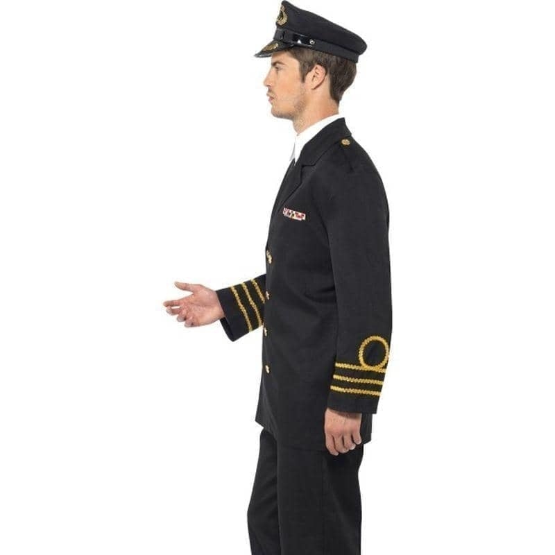Navy Officer Costume Adult Black Suit_3 