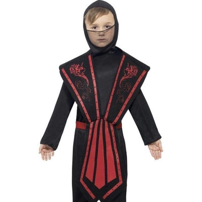 Ninja Costume Child Kids Black Red_1 sm-25081L