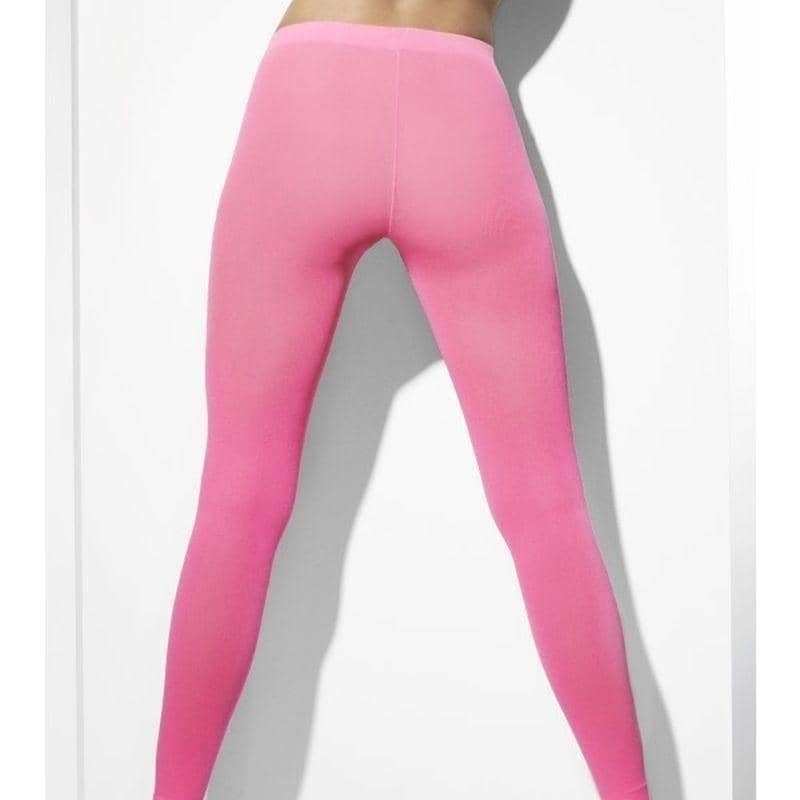Opaque Footless Tights Adult Neon Pink_1 sm-42719