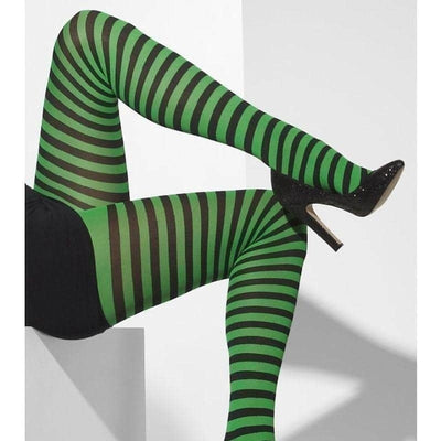 Opaque Tights Adult Green Black_1 sm-42722