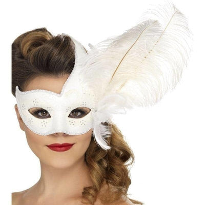 Ornate Columbina Eyemask Adult White_1 sm-24572