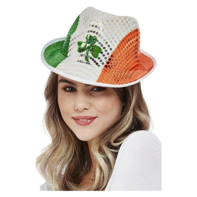 Paddys Day Irish Flag Sequin Trilby Hat_1 sm-51117