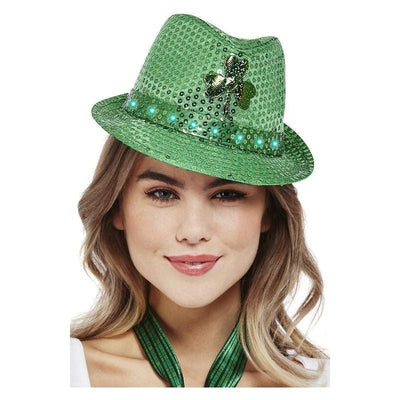 Paddys Day Light Up Sequin Trilby Hat_1 sm-51116