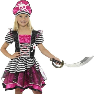 Perfect Pirate Girl Costume Kids Black Pink_1 sm-21981L