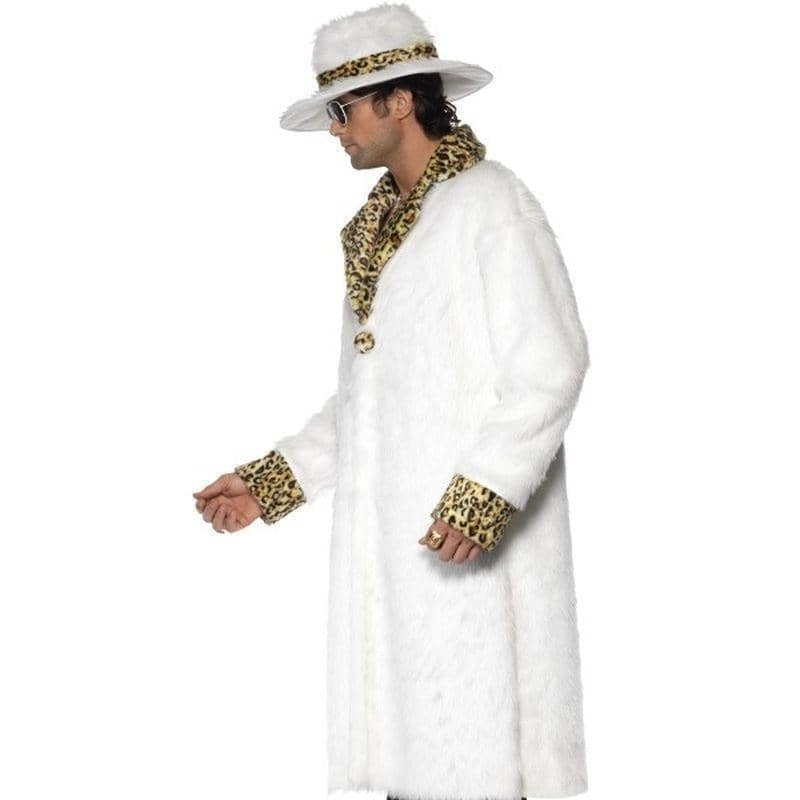 Pimp Costume White and Leopard Skin Adult Gold_3 