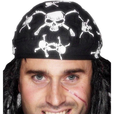 Pirate Bandana Skull and Crossbones Design Adult Black_1 sm-25512