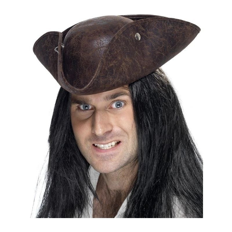 Pirate Tricorn Hat Adult Brown_2 