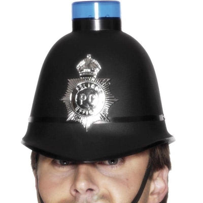Police Helmet With Flashing Siren Light Adult Black_1 sm-23280