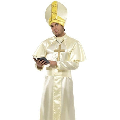 Pope Costume Adult White Yellow_1 sm-36376M