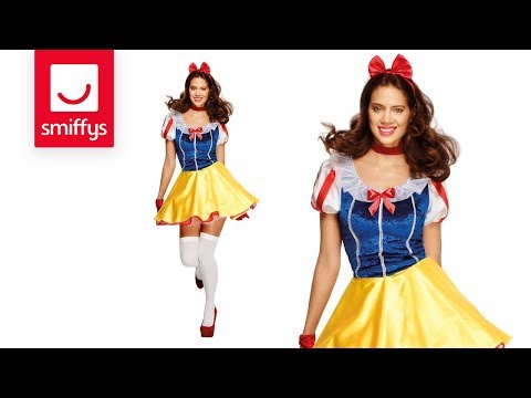 Size Chart Snow White Fairytale Costume Adult Fever Blue Yellow Dress Underskirt Headband Choker