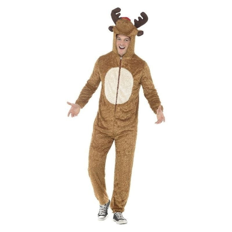 Reindeer Costume Adult Brown White_3 