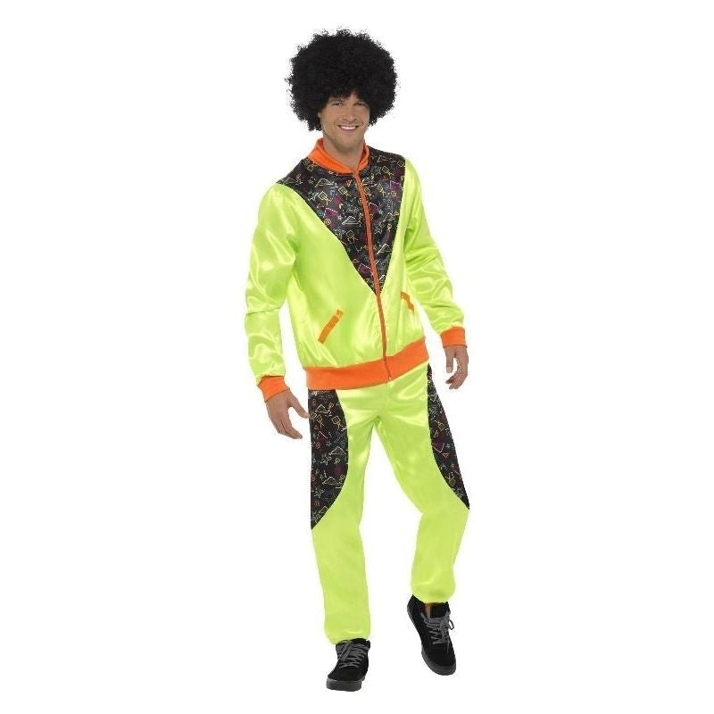 Retro Shell Suit Costume Mens Adult Neon Green_2 sm-43081m