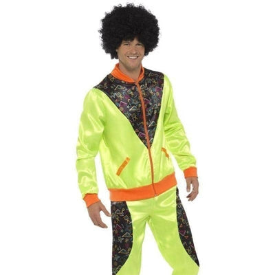 Retro Shell Suit Costume Mens Adult Neon Green_1 sm-43081l
