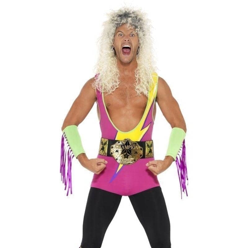 Retro Wrestler Costume Adult Pink_1 sm-27561M