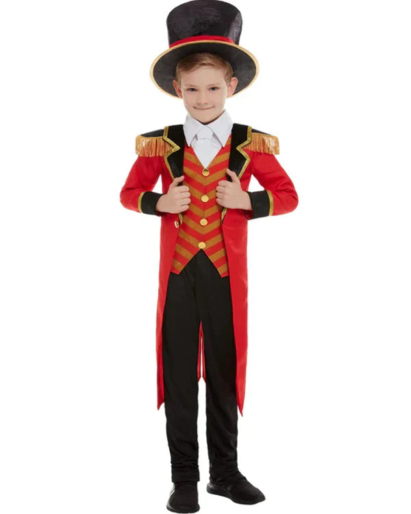 Ringmaster Deluxe Boys Costume Red 1 sm-51021L MAD Fancy Dress