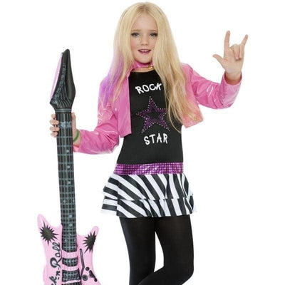 Rockstar Glam Costume Kids Black Pink_1 sm-36334L