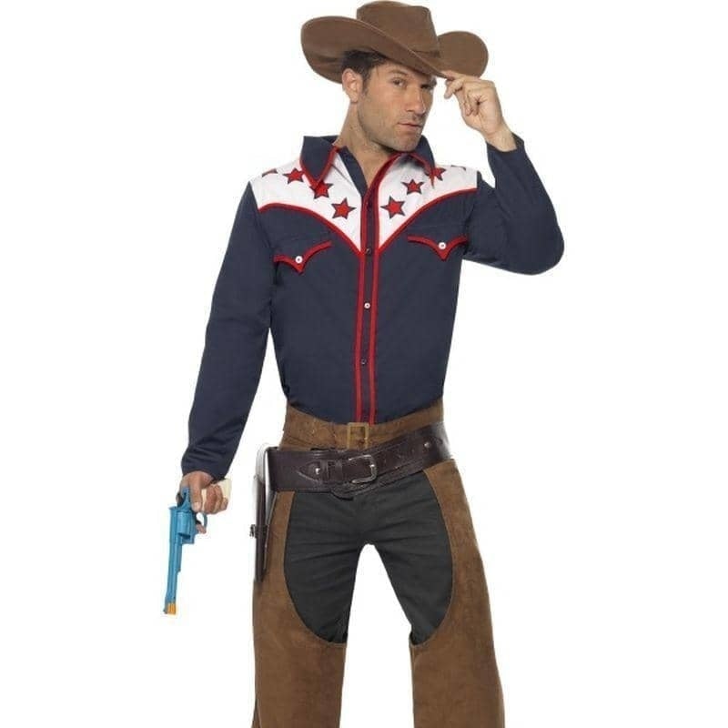Rodeo Cowboy Costume Adult Blue Brown_1 sm-22664L