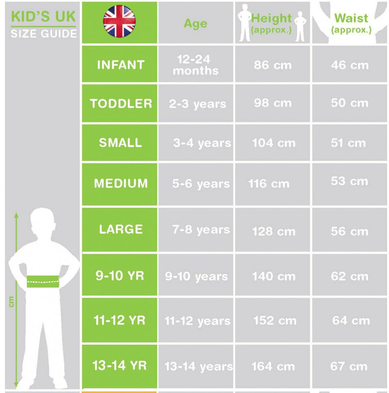 Size Chart Death Trooper Deluxe Child Costume