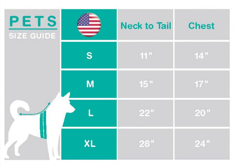 Size Chart Luau Pet Dog Costume Hawaiian shirt