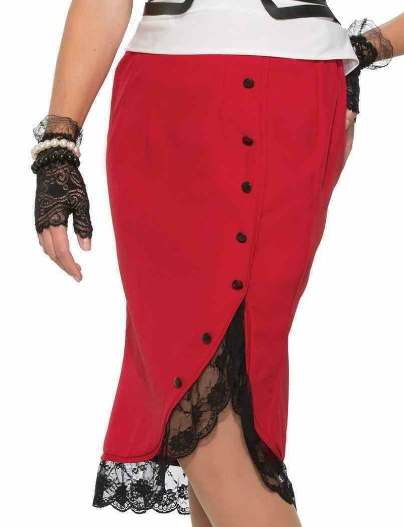 1940s Pencil Skirt Red Adult Costume