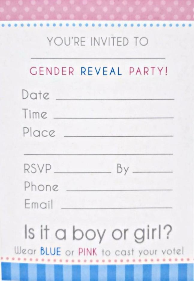 Gender Reveal Invitation