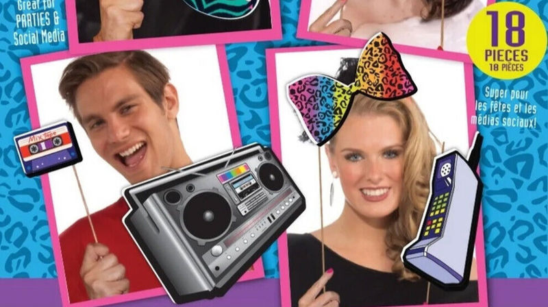 80s Photobooth Kit 18pc Party Goods