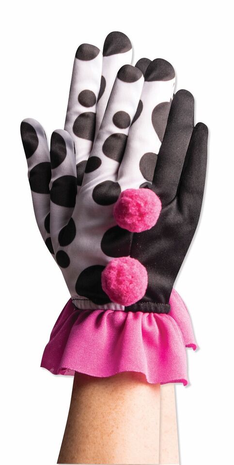 Harlequin Clown Ruffle Gloves Costume Accessories Female