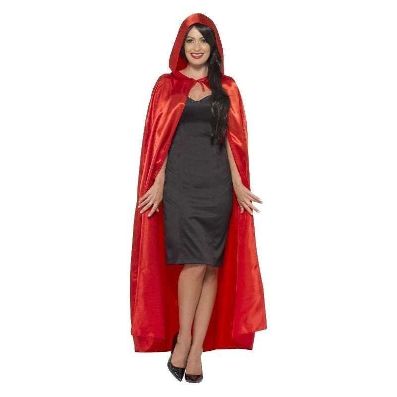 Satin Hooded Cape Adult Red_2 