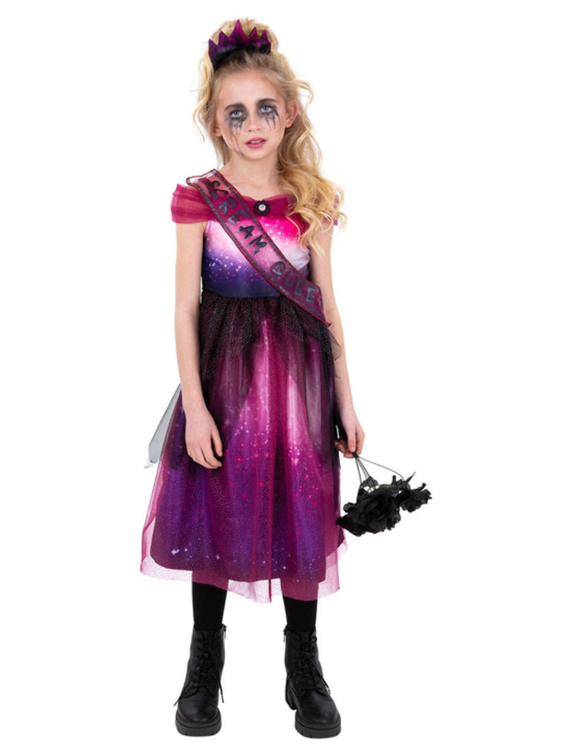 Scream Queen Costume Girls Halloween Prom Dress with Crown