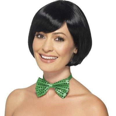 Sequin Bow Tie Adult Green_1 sm-44707