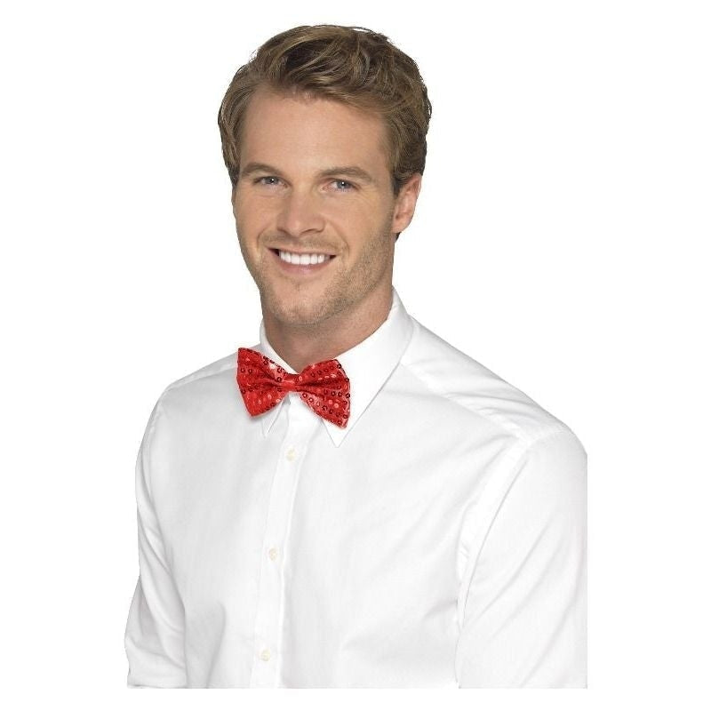 Sequin Bow Tie Adult Red_2 