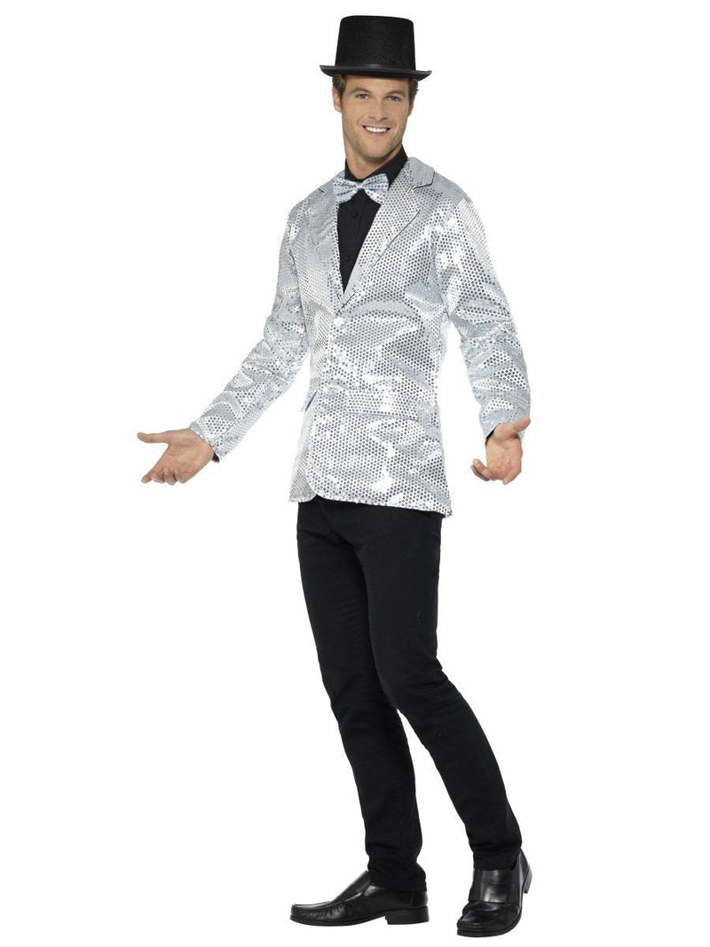 Sequin Jacket Mens Adult Silver